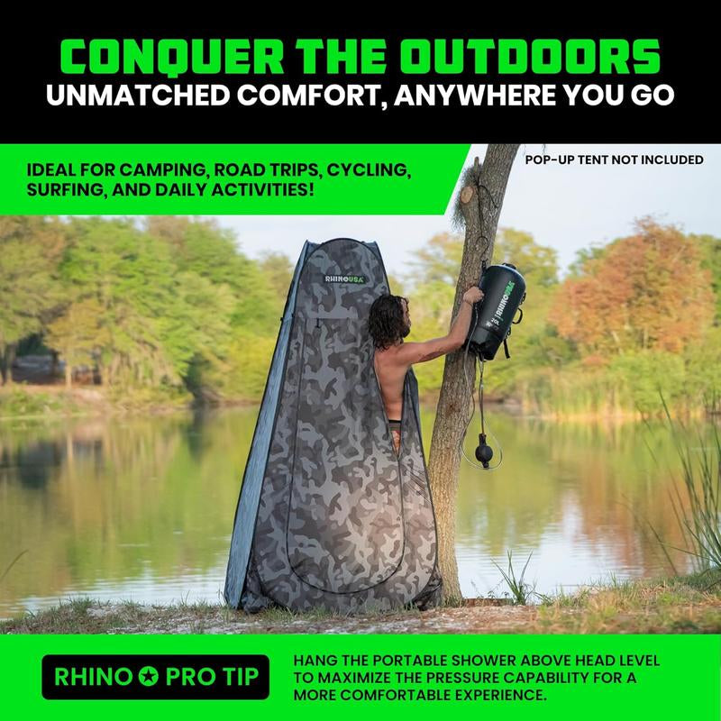 Rhino USA 5 Gal / 20L Portable Solar Camp Shower
