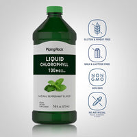 Elevate Your Health with Piping Rock Liquid Chlorophyll - Natural Peppermint Flavor, 100 Mg per Serving - 16 Fl Oz (473 Ml) Bottle of Nutrient-Rich Vitality!