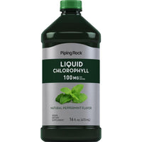Elevate Your Health with Piping Rock Liquid Chlorophyll - Natural Peppermint Flavor, 100 Mg per Serving - 16 Fl Oz (473 Ml) Bottle of Nutrient-Rich Vitality!