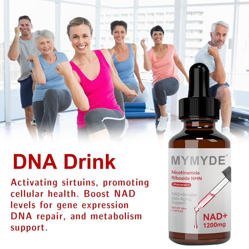 MYMYDE NR1200 - NAD+ Strawberry Flavor Blend Liquid 1.69 Fluid Ounces, Anti-Aging Supplement, Women'S Supplement, Concentration - 50 Mg - No Sugar Added - Vitamins, Dietary Consumer Goods Natural Foods Nutraceuticals Medical & Healthcare Edible Optimum