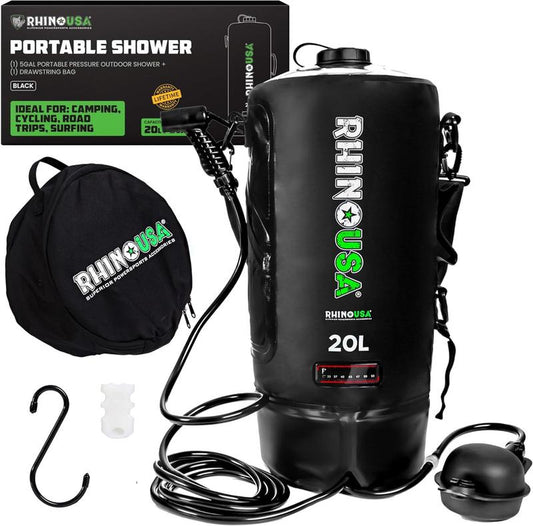 Rhino USA 5 Gal / 20L Portable Solar Camp Shower