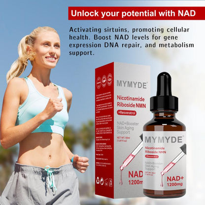 MYMYDE NR1200 - NAD+ Strawberry Flavor Blend Liquid 1.69 Fluid Ounces, Anti-Aging Supplement, Women'S Supplement, Concentration - 50 Mg - No Sugar Added - Vitamins, Dietary Consumer Goods Natural Foods Nutraceuticals Medical & Healthcare Edible Optimum