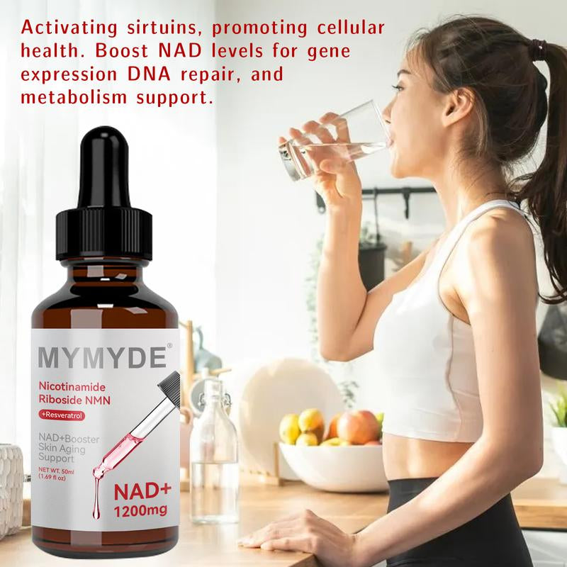 MYMYDE NR1200 - NAD+ Strawberry Flavor Blend Liquid 1.69 Fluid Ounces, Anti-Aging Supplement, Women'S Supplement, Concentration - 50 Mg - No Sugar Added - Vitamins, Dietary Consumer Goods Natural Foods Nutraceuticals Medical & Healthcare Edible Optimum