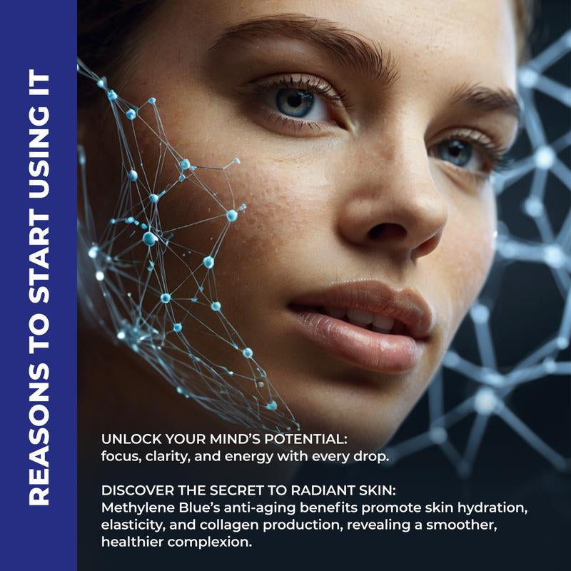 Thinbi Methylene Blue Advanced | Brain Boost, Mitochondrial Energy & Mood Support | 1% USP | 2 Month Supply | Laboratory-Tested, Balanced Electrolyte Base