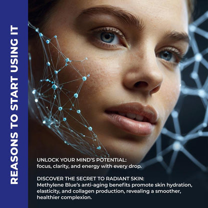 Thinbi Methylene Blue Advanced | Brain Boost, Mitochondrial Energy & Mood Support | 1% USP | 2 Month Supply | Laboratory-Tested, Balanced Electrolyte Base
